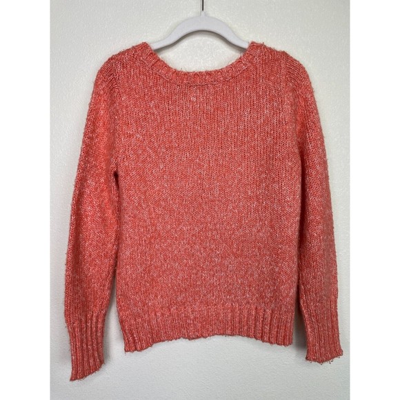 St. John's Bay Small Sweater Orange Chunky Cable Knit Heather Pullover Fisherman - Picture 7 of 7